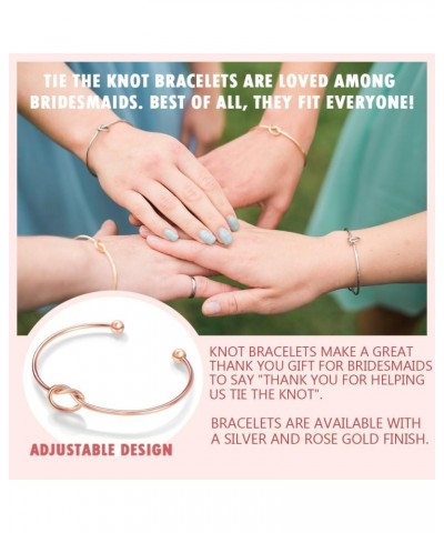 Gold Foil Will You Be My Bridesmaid Maid of Honor Card & Tie The Knot Bracelet Set of 4, 5, 6, 7 6 Rosegold Tone Bracelet & G...