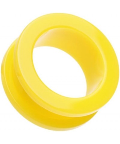 Neon Colored Acrylic Screw-Fit Ear Gauge Tunnel Plug 8 GA (3.2mm), Yellow $9.53 Body Jewelry