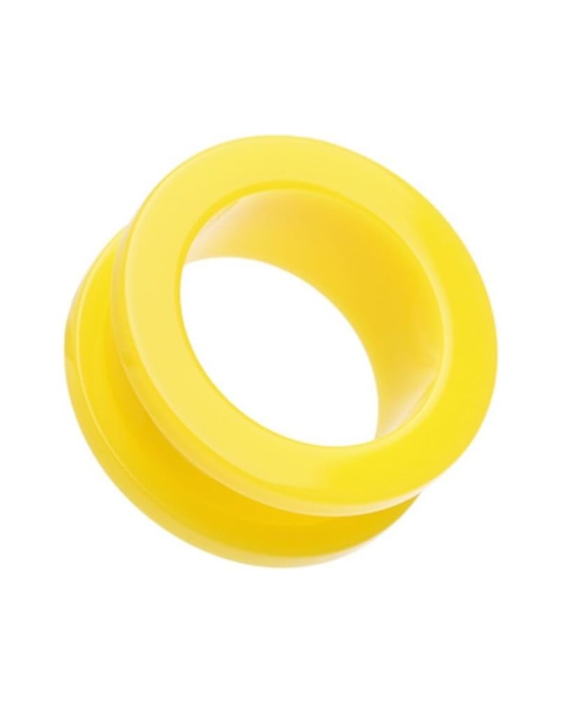 Neon Colored Acrylic Screw-Fit Ear Gauge Tunnel Plug 8 GA (3.2mm), Yellow $9.53 Body Jewelry