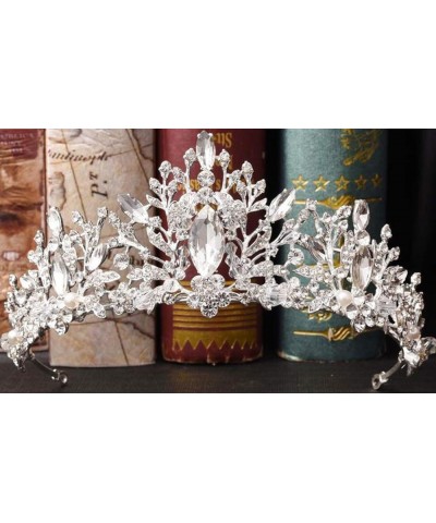 Bride Headdress Jewelry Wedding Necklace Earrings Set Crystal Crown Tiara A $19.03 Jewelry Sets