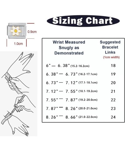 Italian Charms, 9mm Italian Charm Bracelet Link, Heart Flower Blue Italian Charms Sunflower-1 $6.35 Bracelets