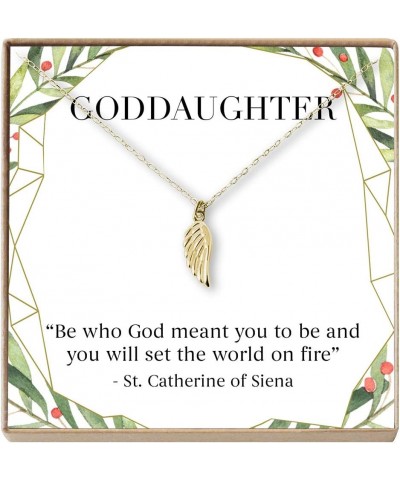 Goddaughter Christmas Necklace - Heartfelt Card & Jewelry Gift Set Wing Gold $28.99 Necklaces