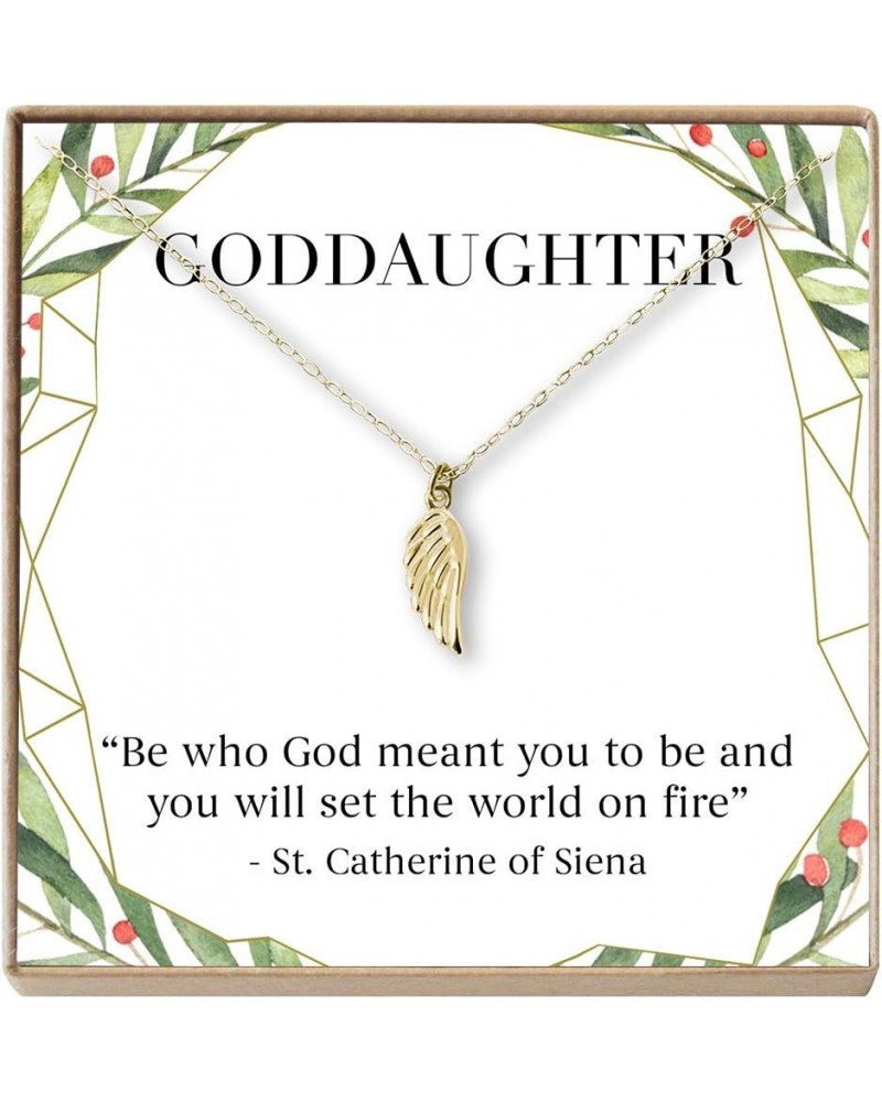 Goddaughter Christmas Necklace - Heartfelt Card & Jewelry Gift Set Wing Gold $28.99 Necklaces