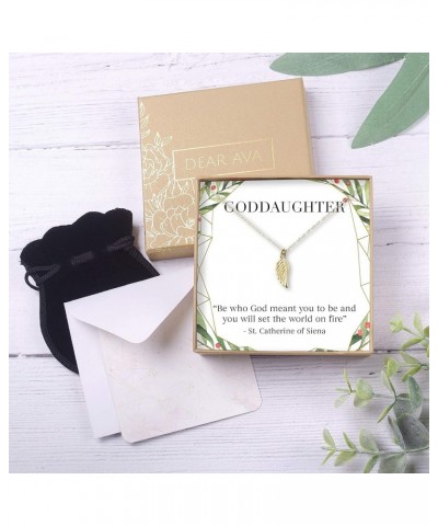 Goddaughter Christmas Necklace - Heartfelt Card & Jewelry Gift Set Wing Gold $28.99 Necklaces