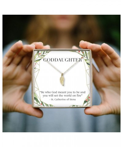 Goddaughter Christmas Necklace - Heartfelt Card & Jewelry Gift Set Wing Gold $28.99 Necklaces