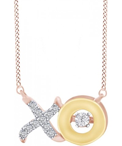 1/10 CT White Cubic Zirconia XO Pendant Necklace 14k Gold Over Sterling Silver (0.1 Cttw) Rose-gold-plated-silver $32.75 Neck...