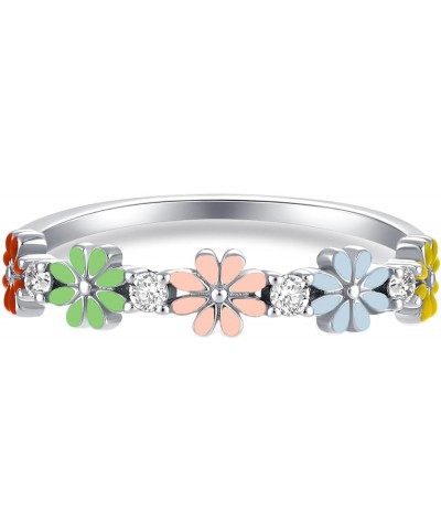 Cute Colorful Daisy Ring for Daughter&Mom, Cute Aesthetic Sunflower Ring for Women Teens You Are My Sunshine Flowers Stacking...