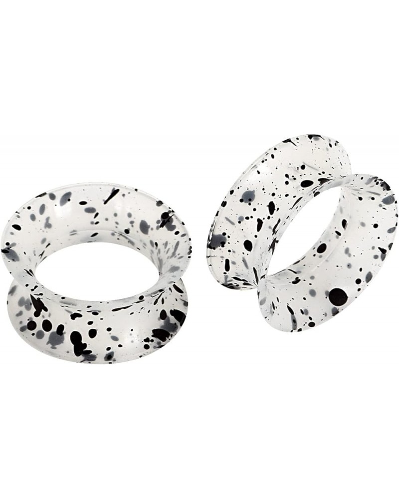 2pcs Soft Silicone Tunnels with Colorful Spots Piercing Jewelry Earrings Gauges 2g-1 inch clear with black spots $3.77 Body J...