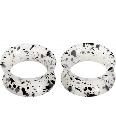 2pcs Soft Silicone Tunnels with Colorful Spots Piercing Jewelry Earrings Gauges 2g-1 inch clear with black spots $3.77 Body J...