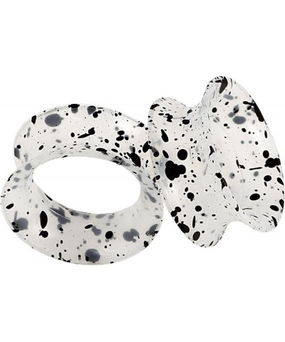 2pcs Soft Silicone Tunnels with Colorful Spots Piercing Jewelry Earrings Gauges 2g-1 inch clear with black spots $3.77 Body J...