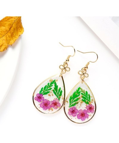 Pressed Flower Earrings for Women Spring Earrings Resin Drop Earings Flower Dangle Earrings Nature Floral Earings Funny Earri...