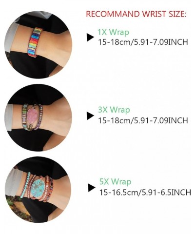 Natural Stone Handmade Leather Wrap Bracelet Collection Type-12 $10.07 Bracelets