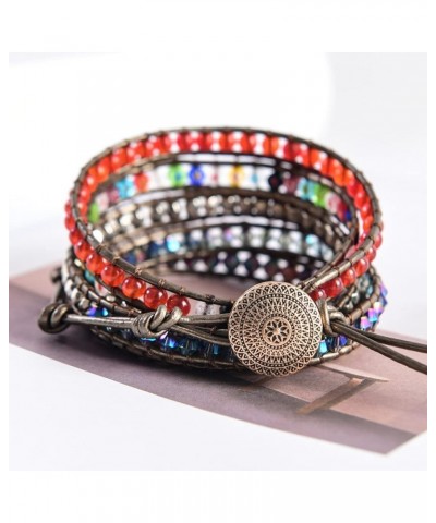 Natural Stone Handmade Leather Wrap Bracelet Collection Type-12 $10.07 Bracelets