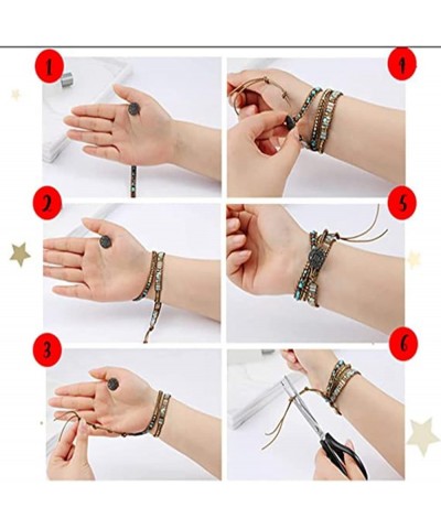 Natural Stone Handmade Leather Wrap Bracelet Collection Type-12 $10.07 Bracelets