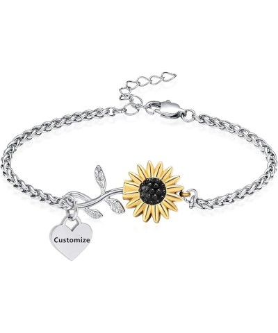 Sunflower Urn Bracelet for Ashes Cremation Jewelry Women's Ashes Link Bracelet Bangles Keepsake Memorial Jewelry Customize $1...