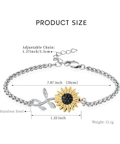 Sunflower Urn Bracelet for Ashes Cremation Jewelry Women's Ashes Link Bracelet Bangles Keepsake Memorial Jewelry Customize $1...