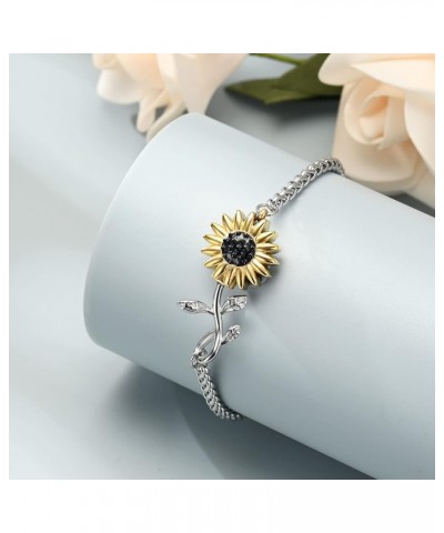 Sunflower Urn Bracelet for Ashes Cremation Jewelry Women's Ashes Link Bracelet Bangles Keepsake Memorial Jewelry Customize $1...