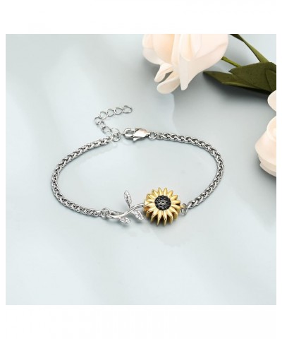 Sunflower Urn Bracelet for Ashes Cremation Jewelry Women's Ashes Link Bracelet Bangles Keepsake Memorial Jewelry Customize $1...