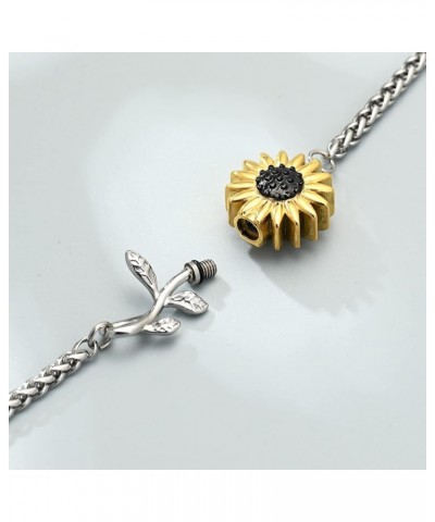 Sunflower Urn Bracelet for Ashes Cremation Jewelry Women's Ashes Link Bracelet Bangles Keepsake Memorial Jewelry Customize $1...