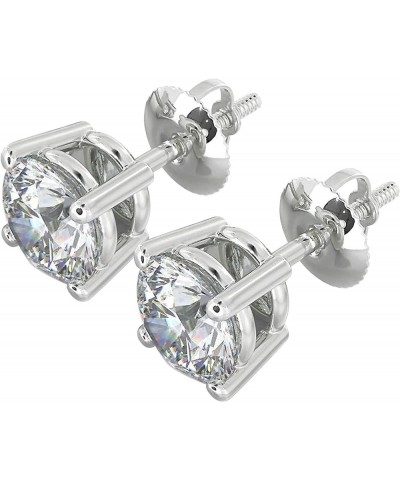 1/5 to 2 Carat TW Natural Real Diamond Solitaire Studs Earrings Available in 14K White and Yellow Gold with Secure Screw Back...