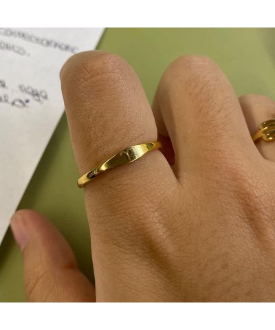 Unisex Stainless Steel Thin Simple 12 Constellation Zodiac Symbols Stackable Couple Ring Gold Aries $7.64 Others