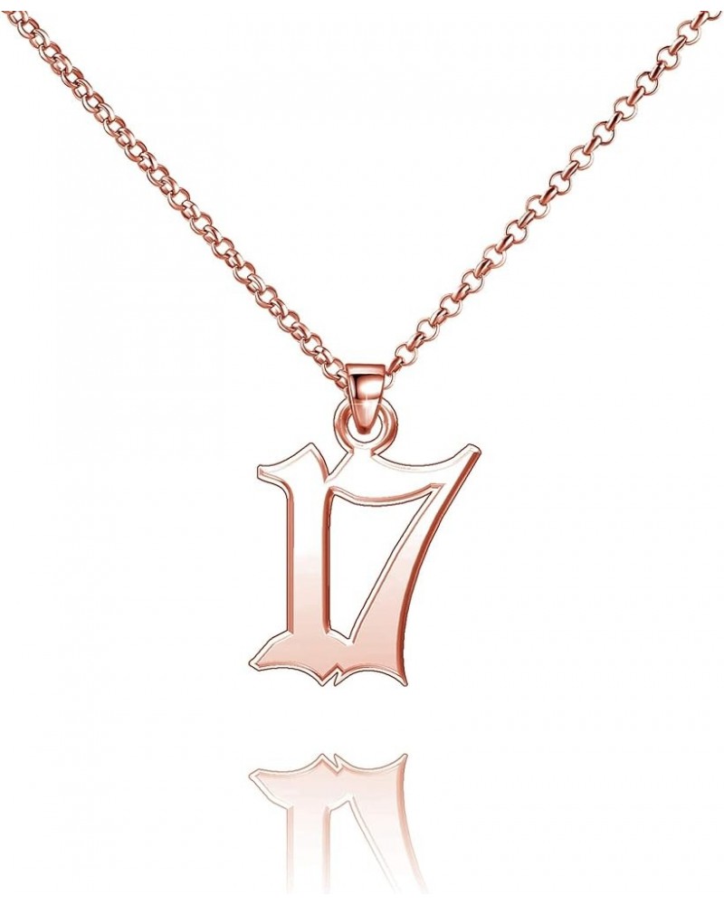 Lucky Number Necklace Personalized 925 Sterling Silver Customized Pendant for Men Women 17 Gold(0.7inch) $16.37 Necklaces