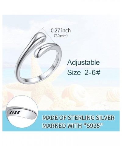 925 Sterling Silver Toe Ring, Hypoallergenic Adjustable Band Ring B: Teardrop(1 pc) $20.39 Body Jewelry