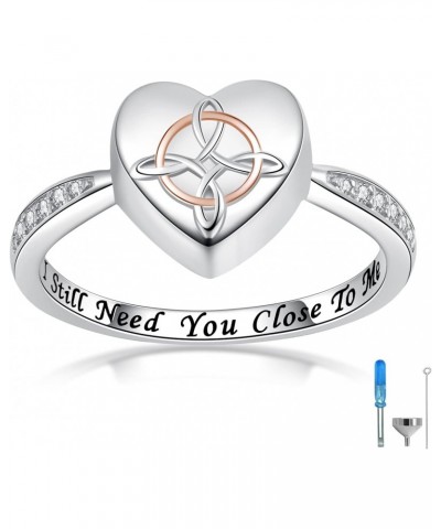 Sterling Silver Celtic Knot Urn Ring for Ashes Hold Loved Ones Forever in My Heart Cremation Jewelry Urns Ring for Women $18....