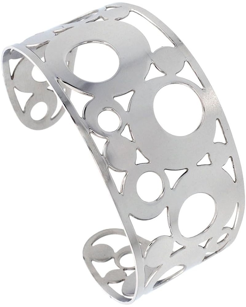 Stainless Steel Wide Cuff Bracelet for Women 1 1/2-2 inch wide, size 7.5 inch Style-607 $12.97 Bracelets