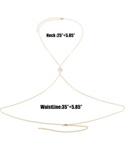 Stainless Steel Gold or Sliver Body Chains Crossover Body Necklace Jewelry Accessories for Women and Girls Sexy Party,Pearls ...