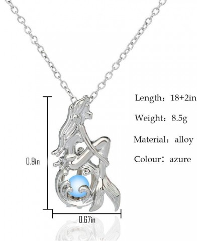 Mermaid Luminous Pendant Necklace statement Fluorescence Dainty Fish tail chain for Women Teen Girl Gift Jewelry $5.93 Necklaces