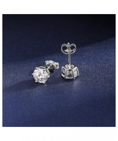 Moissanite Stud Earrings Set 925 Sterling Silver 4 Prong Round Diamond Stud Earring Moissanite 3-8mm 7mm/3ct, 1 Pair $13.76 E...