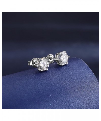 Moissanite Stud Earrings Set 925 Sterling Silver 4 Prong Round Diamond Stud Earring Moissanite 3-8mm 7mm/3ct, 1 Pair $13.76 E...