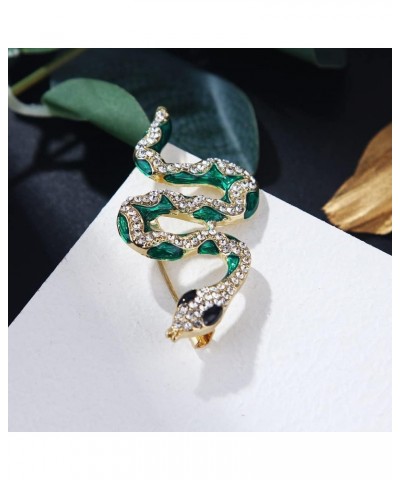 Green Snake Brooch Pin for Women Fully-Jewelled with Rhinestone Crystal Fashion Jewelry for Wedding Party $7.94 Brooches & Pins