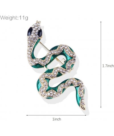 Green Snake Brooch Pin for Women Fully-Jewelled with Rhinestone Crystal Fashion Jewelry for Wedding Party $7.94 Brooches & Pins