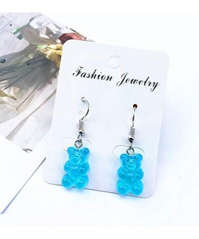 3 Pairs Set Creative Cute Gummy Bear Dangle Earrings Cartoon Dangle Earrings yellow+orange+blue $7.27 Earrings