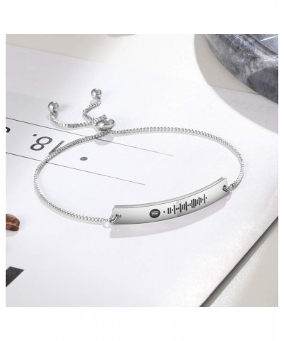 Personalized Spotify Code Bracelet for Women,Custom Engraving Favorite Spotify Music Song Code Bracelet BFF Friendship Relati...