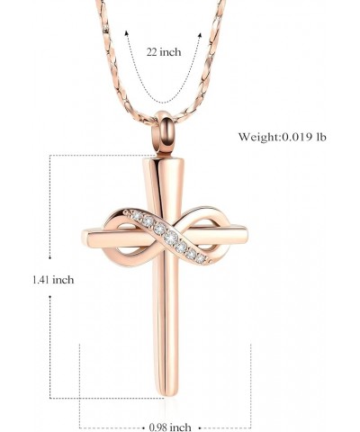 Infinity Love Cross Cremation Jewelry Ashes Religious Cross Urn Pendant Necklace for Women Men Pet Ashes Memorial Keepsake Je...