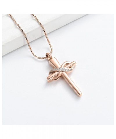 Infinity Love Cross Cremation Jewelry Ashes Religious Cross Urn Pendant Necklace for Women Men Pet Ashes Memorial Keepsake Je...