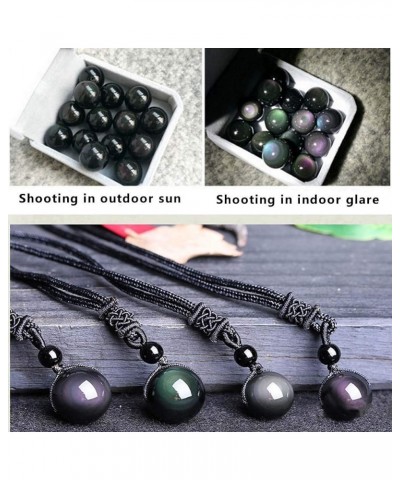 Double Rainbow Eyes Obsidian Stone Pendant Lucky Blessing Beads Amulet 18mm $9.39 Necklaces