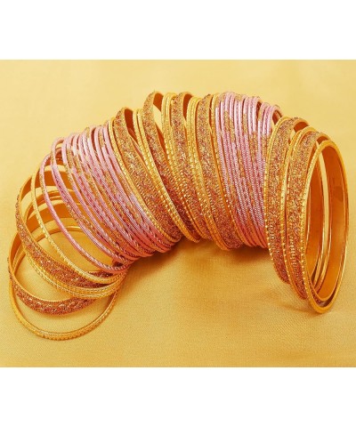 Indian Bollywood Glamorous Fashion Wrist Enhancing Shimmering Textured Designer Jewelry Bangle Bracelets Chura in Gold Tone f...