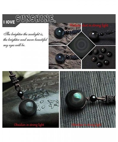 Double Rainbow Eyes Obsidian Stone Pendant Lucky Blessing Beads Amulet 18mm $9.39 Necklaces