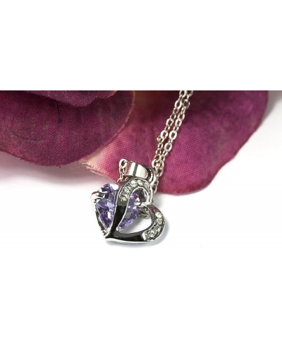 Fashion Austrian Crystals Heart Shape Pendant Necklace Violet $10.59 Necklaces