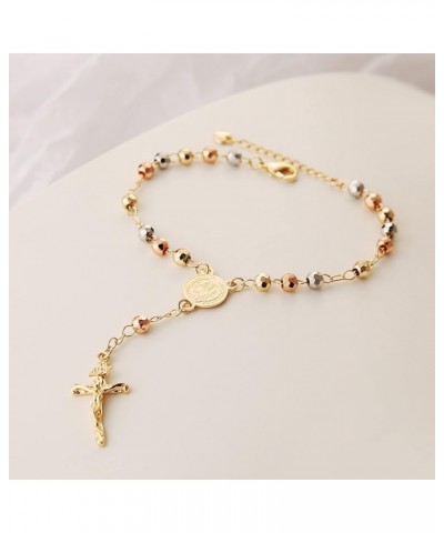 Virgin Mary Rosary Bead Cross Bracelet Virgin of Guadalupe Adjustable Link Bracelet for Women Girl Jewelry Gift St. Benedict ...