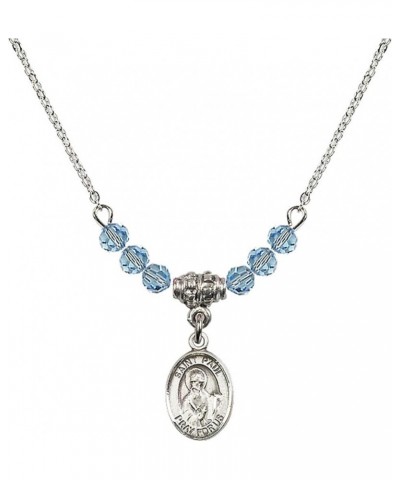 March Birth Month Bead Necklace with Catholic Patron Saint Petite Charm, 18 Inch Saint Paul the Apostle $26.60 Necklaces