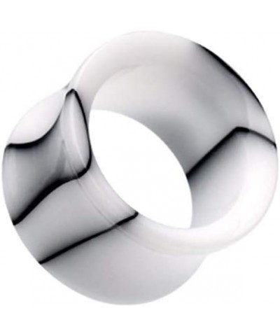 Marble Swirl Acrylic Double Flared Ear Gauge Tunnel Plug 0 GA (8mm), White $9.68 Body Jewelry