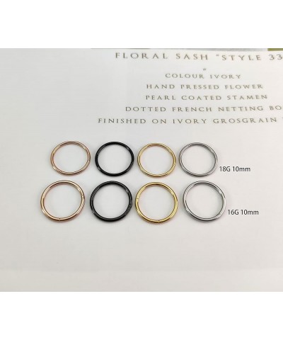 4Pcs 16G 18G 20G Surgical Steel Nose Rings Hoops Hinged Clicker Septum Ring lip ring Cartilage Hoop Gold Silver Rose Gold Bla...