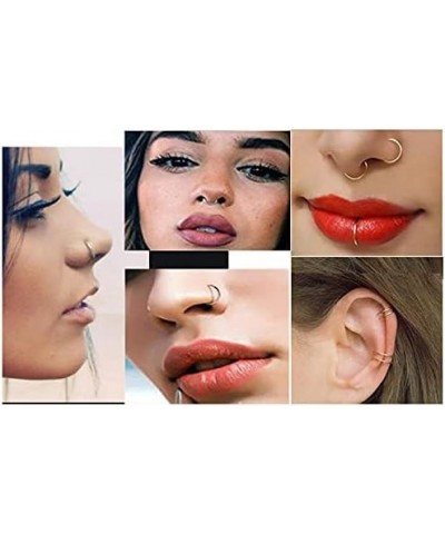 4Pcs 16G 18G 20G Surgical Steel Nose Rings Hoops Hinged Clicker Septum Ring lip ring Cartilage Hoop Gold Silver Rose Gold Bla...