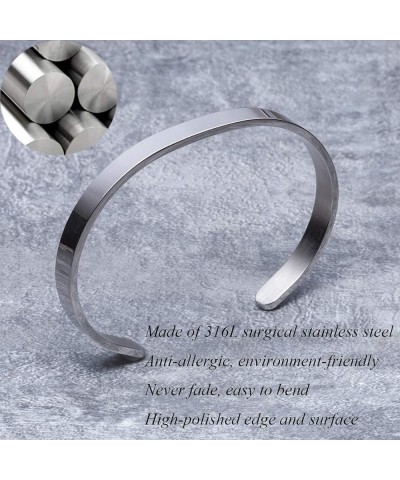 Inspirational Jewelry for Women Cuff Bangle Bracelets Stainless Steel Gifts Engraved Message she doesn't fight alone $13.43 B...