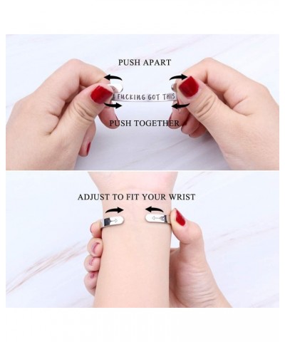 Inspirational Jewelry for Women Cuff Bangle Bracelets Stainless Steel Gifts Engraved Message she doesn't fight alone $13.43 B...